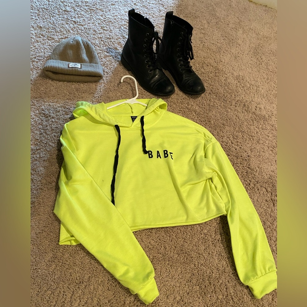 SHEIN “Babe” Cropped Hoodie